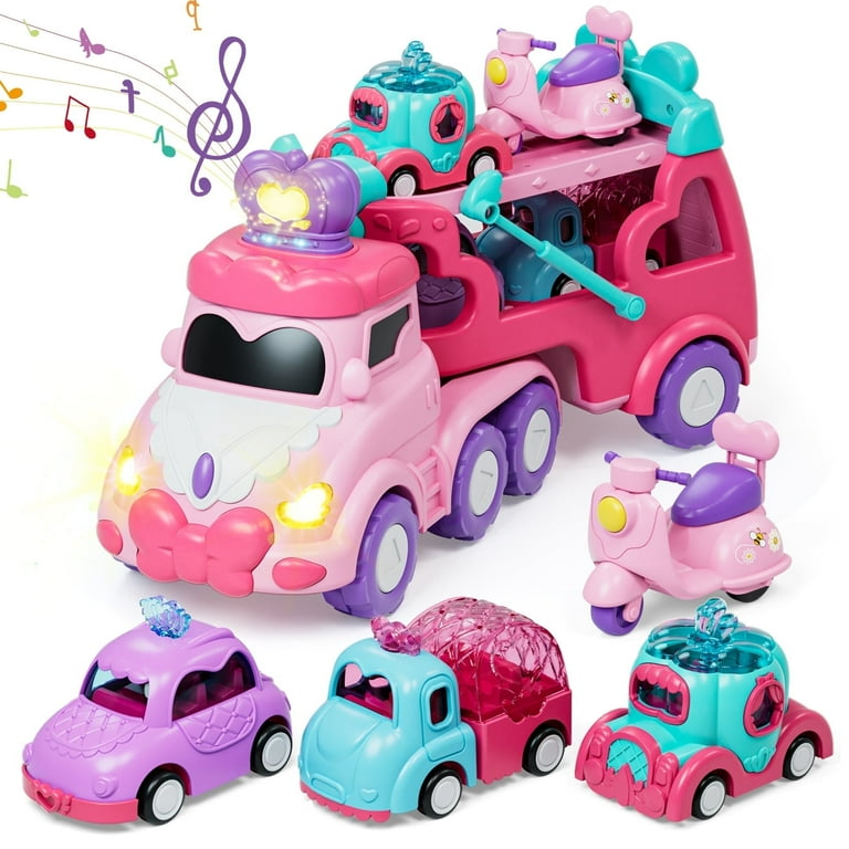 Toddler Girl Toys, 5-in-1 Princess Toy Cars for Girls with Lights