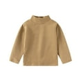 thumbnail image 1 of Toddler Girl Turtleneck Long Sleeve Soft Cotton Mock Neck Shirt Solid Color Casual Basic Tee Tops Shirts Simple Clothes, 1 of 4