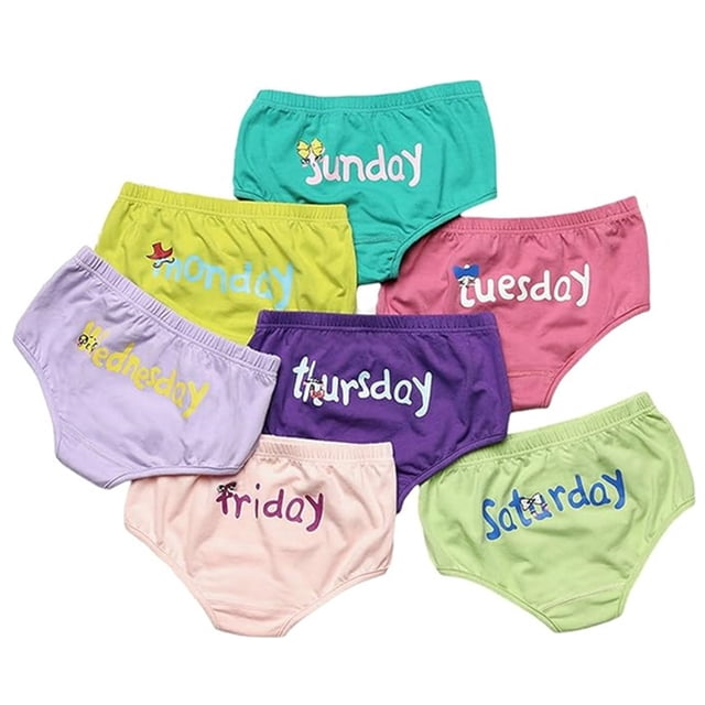 Toddler Girl Underwear Kids Panties Little Baby Briefs Days of The Week ...