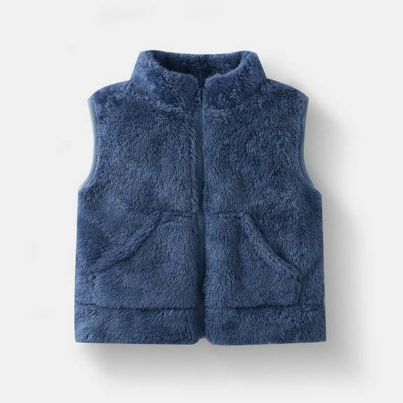 Toddler Girl Vest 3-4 Years Toddler Baby Boys Girls Fleece Vest Fuzzy Sherpa Sleeveless Waistcoat Fall Winter Faux Fur Jacket Padded Coat with