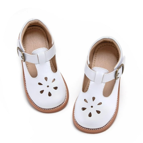 Toddler Girl White Mary Jane Dress Shoes Size 13 - Little Girl Oxford Shoes for Easter Flower Girl Party School Shoes