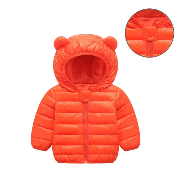 Toddler Girl Winter Coat Girls Puffer Jacket Full-Zip Long Sleeve Kids Warm Winter Coat Outerwear Warm Hooded Outdoor Coats Boys Winter Coats Size 12-18 Months