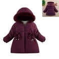 thumbnail image 1 of Toddler Girl Winter Coat Girls Puffer Jacket Zipper Long Sleeve Windproof Down Jacket Cute Hooded Jackets with Pockets Jackets for Toddler Girls 18-24 Months, 1 of 5
