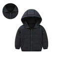thumbnail image 1 of Toddler Girl Winter Coat Hooded Puffer Jacket Black Jacket for Girls Full-Zip Long Sleeve Waterproof Girls Thicken Jacket Boys Jacket Size 3-4 Years, 1 of 4