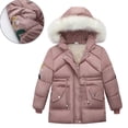 thumbnail image 1 of Toddler Girl Winter Coat Kids Puffer Jacket Zip up Long Sleeve Windproof Down Jacket Hooded Down Jacket Baby Girl Winter Clothes 2-3 Years, 1 of 9
