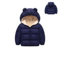 thumbnail image 1 of Toddler Girl Winter Coat Puffer Jacket Boys Zipper Long Sleeve Windproof Jacket Outwear Warm Bear Hooded Outdoor Coats Baby Girl Winter Clothes 12-18 Months, 1 of 4
