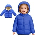 thumbnail image 1 of Toddler Girl Winter Coat Puffer Jacket Zip up Long Sleeve Windproof Jacket Outwear Warm Hooded Outdoor Coats 2-3 Years Boys Jacket, 1 of 5