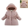 thumbnail image 1 of Toddler Girl Winter Coat Puffer Jacket Kids Zip up Long Sleeve Kids Warm Winter Coat Outerwear Hooded Jackets 18-24 Months Jacket, 1 of 5