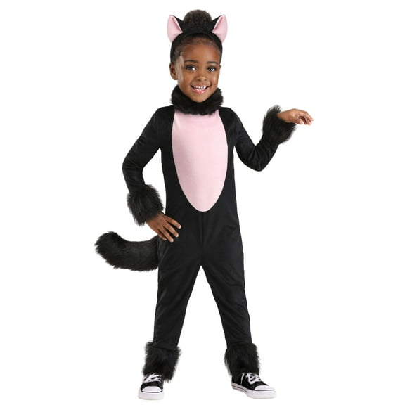 Toddler Girl's Big Tailed Black Cat Costume