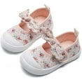 thumbnail image 1 of Toddler Girl's Canvas Sneakers Bowknot Mary Jane Flat Walking Shoes for Baby Kids School Uniform Dress Shoes, 1 of 8