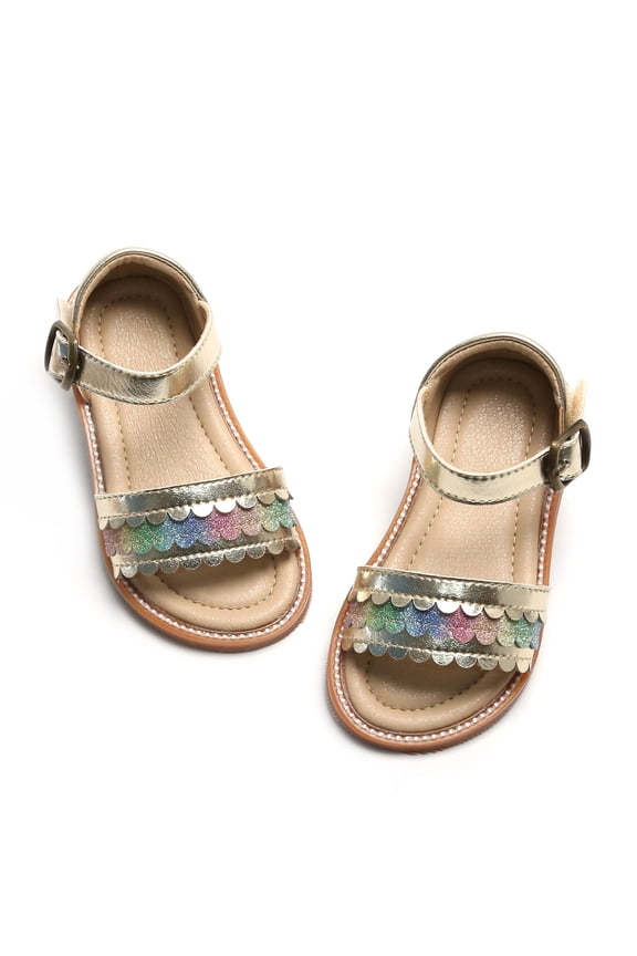 Toddler Girl's Casual Open Toe Princess Flat Summer Sandals (6-12M)