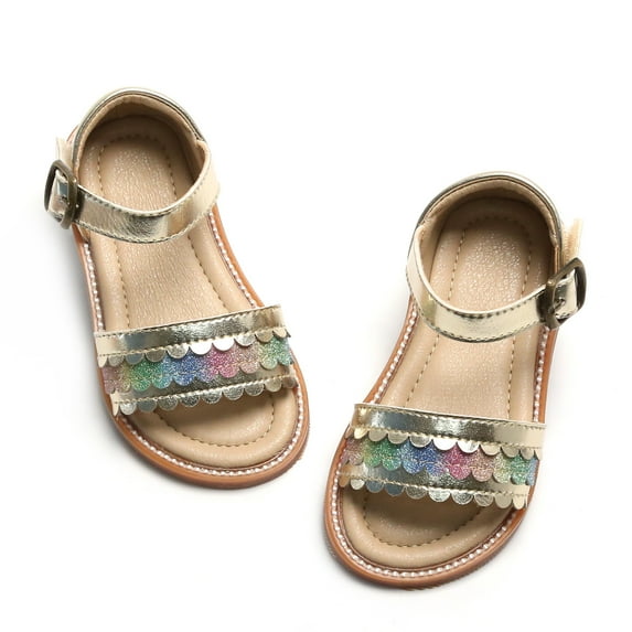 Toddler Girl's Casual Open Toe Princess Flat Summer Sandals (6-12M)