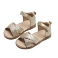 thumbnail image 1 of Toddler Girl's Casual Open Toe Princess Flat Summer Sandals (6-12M), 1 of 5