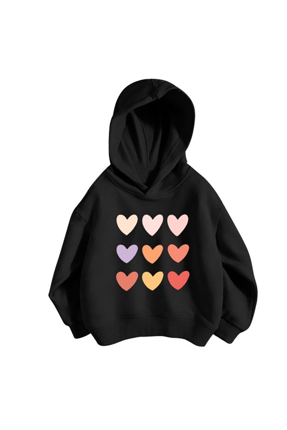 Toddler Girl's Graphic Hoodie Long Sleeve Hooded Sweatshirt Fun Graphic Print Hoodie Pullover Hooded Sweatshirt with No Pocket Fall Pullovers Size 3-4T,Black