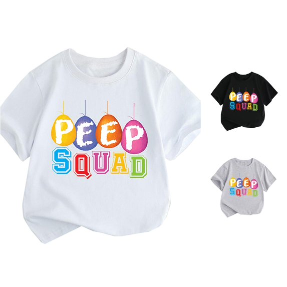 Toddler Girl's Short Sleeve Crew Neck Tops Summer Printed Children T Shirt Size 2-3T ,White