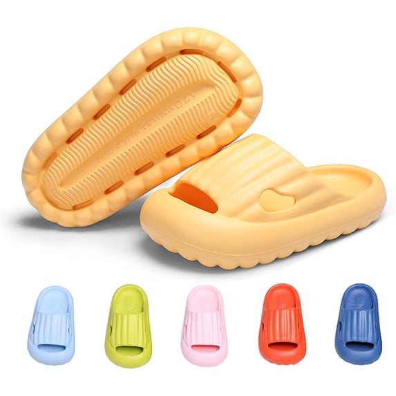 Toddler Girl's Slippers Boy Pillow Slides Sandals Kid's Quick Dry Slippers Baby Anti-collision Child Soft Non-slip Solid Massage Slipper