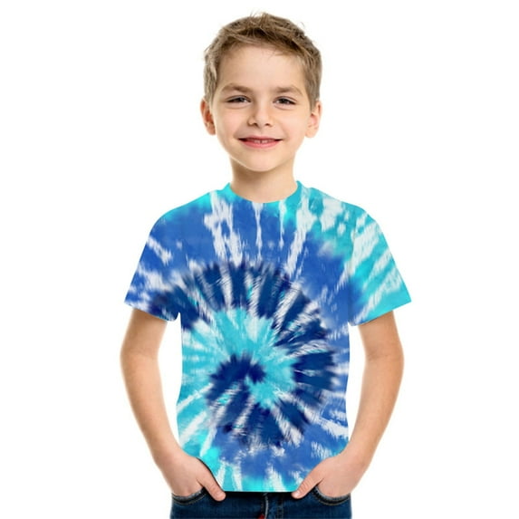 Toddler Girl's Tie Dye T-Shirt Cute Graphic Tee Shirts Casual Summer Short Sleeve Tops,9-8 Years,K2-D