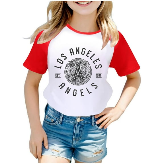 Toddler Girl's Tshirts Los Angeles Printed Short Sleeve T Shirt Summer Child Graphic Tees
