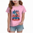 thumbnail image 1 of Toddler Girl's USA 250th Anniversary T Shirt Patriotic American Flag Eagle Print Sleeve Tops Soft Casual Tee for 1776-2026 US 250 Years Gifts Gibobby,2-3 Years,Pink, 1 of 5
