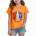 thumbnail image 1 of Toddler Girl's USA 250th Anniversary T Shirt Patriotic American Veteran Graphic Tee Soft Short Sleeve Casual Tops for America 250 Years Celebration Gibobby,13-14 Years,Orange, 1 of 4