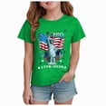 thumbnail image 1 of Toddler Girl's USA 250th Anniversary T Shirt Retro American Flag Graphic Tee Soft Short Sleeve Tops for 2026 4th of July US Independence Day Gibobby,1-2 Years,Green, 1 of 4
