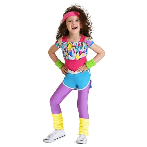 Toddler Girl's Work It Out 80s Costume