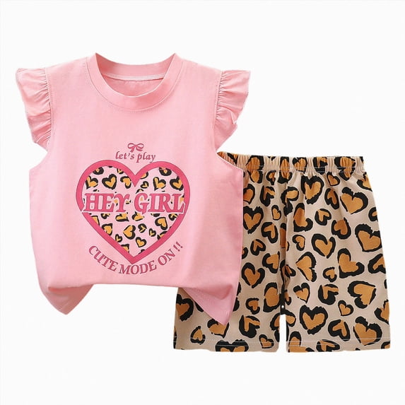 Toddler Girls 1-3T 2PC Summer Outfit Set Adorable Soft Top + Casual Shorts Gibobby,3-4 Years,Orange