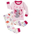 thumbnail image 1 of Toddler Girls 100% Cotton Elephant Pajamas Set Baby Casual Style PJs Size 10T, 1 of 5