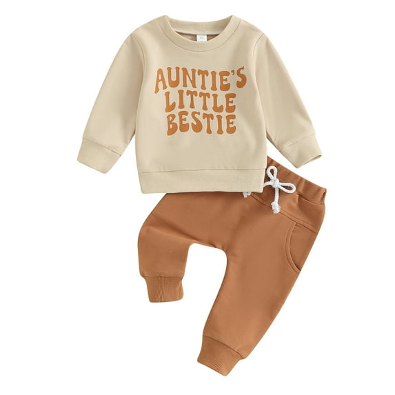 Toddler Girls 2 Piece Outfit 6 12 18 24M 3T Letter Print Long Sleeve Sweatshirt and Elastic Pants Set Baby Cute Fall Clothes