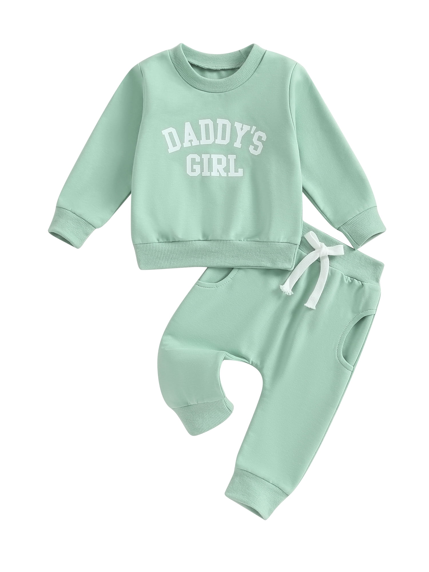 Toddler Girls 2 Piece Outfit Letter Print Sweatshirt and Elastic Pants ...