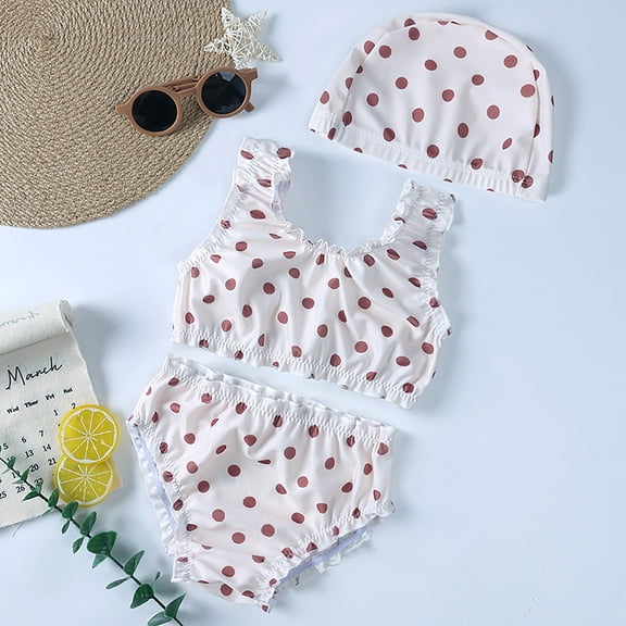 Toddler Girls 2 Piece Swimsuit Bikini Sets Beach Dot Bathing Suit Girls Cute Summer Swimsuits Kids Swimsuits Girls 2-3 Years