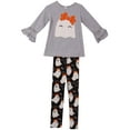 thumbnail image 1 of Toddler Girls 3 Pieces Set Halloween Ghost Outfit Long Sleeve Top Pants Clothing Gray 2T XS (P201646P), 1 of 3