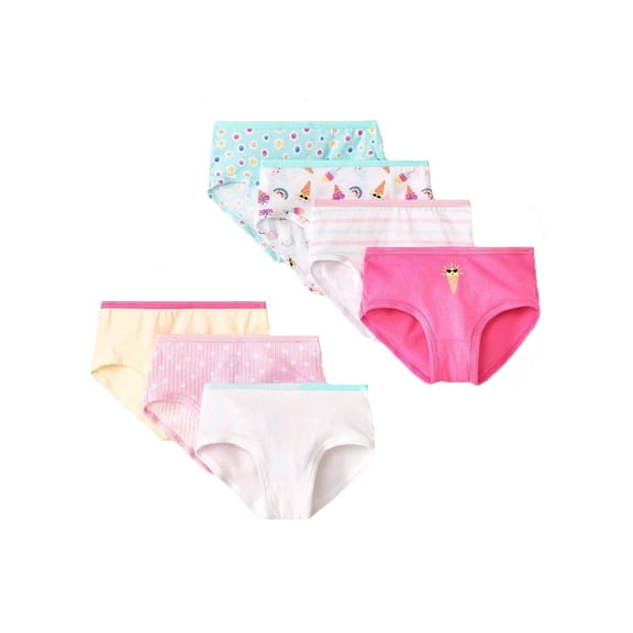 Toddler Girls' 7 Pack Ice Cream Prints Briefs - 4T