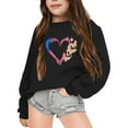 thumbnail image 1 of Toddler Girls' Active Long Sleeve Pullover Sweatshirt Printed Round Neck Sweatshirt Tops Size 3-4T,Black, 1 of 6