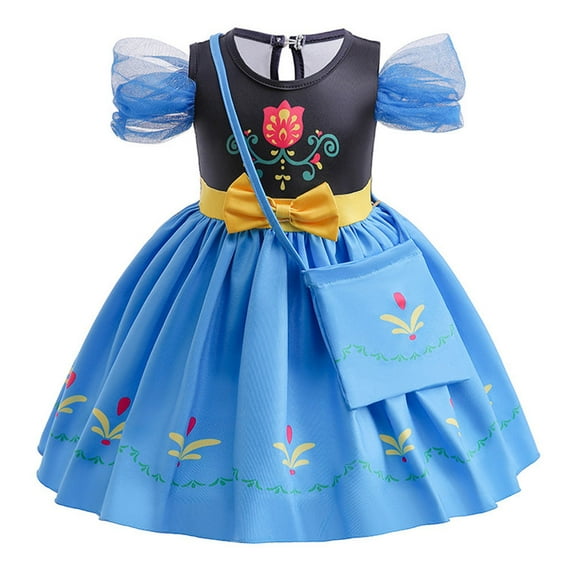 Toddler Girls Anna Princess Dress Halloween Carnival Christmas Birthday Party Costume Bag