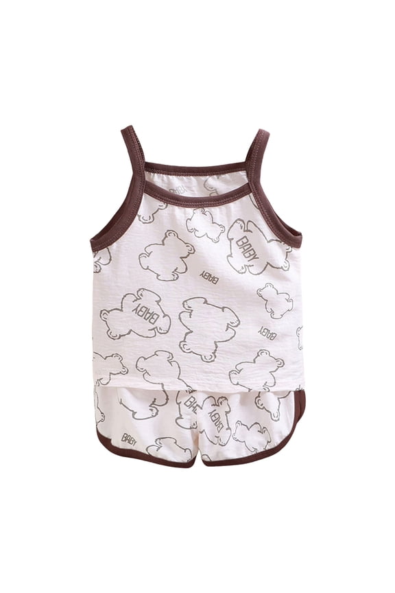 Toddler Girls Baby Girl Outfits 18-24 Months Girls Spring Outfits Girls Clothes Summer Solid Knit Short Sleeve Tee Flare Pants Set Toddler Bottoms Outfit Gibobby(5-6 Years,Brown)