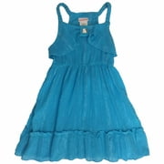 Toddler Girls Blue & Silver Ruffle Dress Sundress 4T