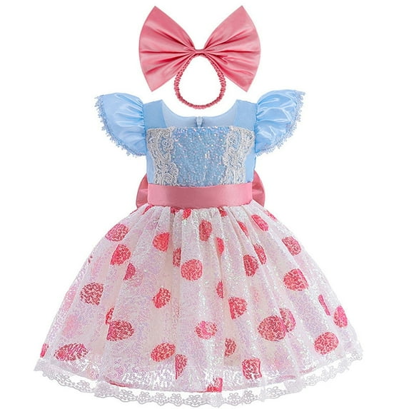 Toddler Girls Bo Peep Costume Princess Dress Halloween Birthday Party Cosplay Outfits