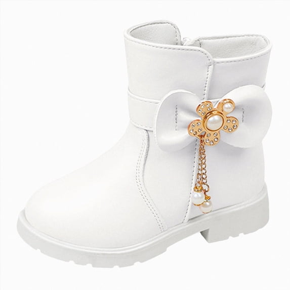Toddler Girls Boots Children Short Boots Cute Bowknot Side Zipper Shoes