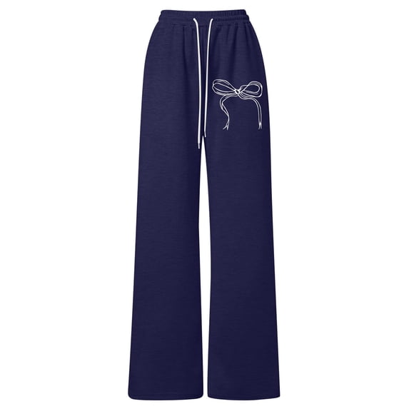 Toddler Girls Bow Drawstring Loose Fit Lightweight Straight Leg Athletic Casual Pants