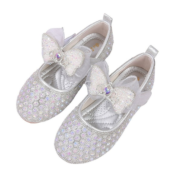 Toddler Girls Bowknot Dress Shoes Flats Mary Jane Wedding Shoes