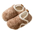 thumbnail image 1 of Toddler Girls Boys Bedroom Slippers, Non A-line House Shoes, Little Kids Comfy Indoor Slipper, Machine Washable Snug Fit,Color:Brown,Size:5-5.5 Years, 1 of 4
