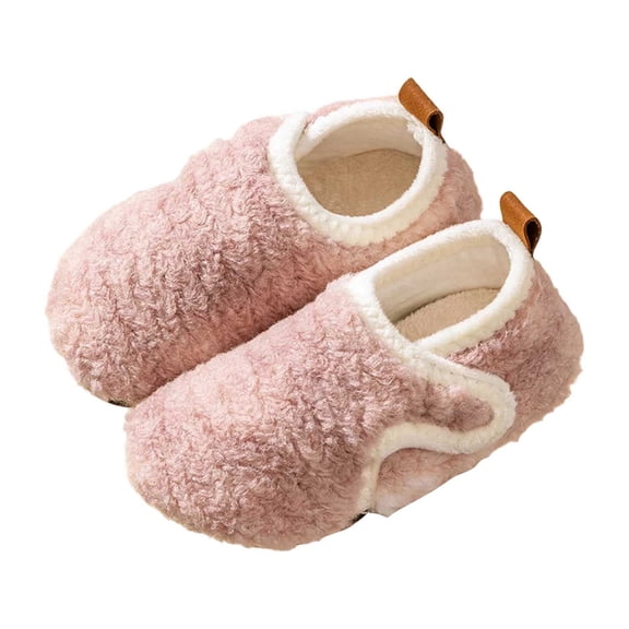 Toddler Girls Boys Bedroom Slippers, Non A-line House Shoes, Little Kids Comfy Indoor Slipper, Machine Washable Snug Fit,Color:Pink,Size:9.5-10 Years