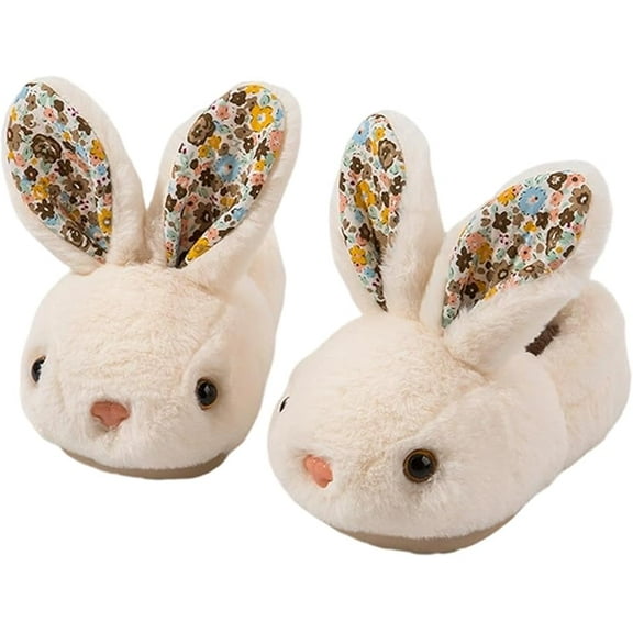 Toddler Girls Boys Bunny Slippers Cute Plush Rabbit Kids House Shoes Soft Fluffy Winter Warm Non-Slip Slippers Indoor Outdoor