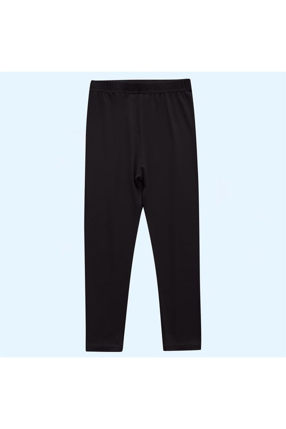 Toddler Girls Boys Cropped Pants Solid Elastic Waist Long Pants Children Kids Loose Fit Trousers Leisure