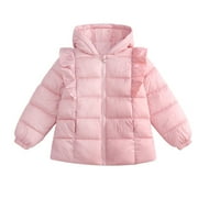 UNBRANDED Toddler Girls' Boys' Cute Jackets & Coats Kids Baby Solid Padded Winter Warm Outwear Jackets For Boys Girls Size 5-6T