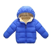 TROLIMONS Toddler Girls' Boys' Cute Jackets & Coats Kids Child Baby Solid Winter Hooded Thick Warm Outwear Boys Girls Clothes Size 4-5T
