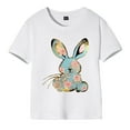 thumbnail image 1 of Toddler Girls Boys Easter Summer Short Sleeve Letter Carton Prints T Shirt Tops For Children Clothes Soft Easter Gift Clothes Palywear Blue 7 Years-8 Years, 1 of 3