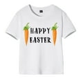thumbnail image 1 of Toddler Girls Boys Easter Summer Short Sleeve Letter Carton Prints T Shirt Tops For Children Clothes Soft Orange 100(18 Months-24 Months), 1 of 3