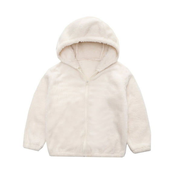 Toddler Girls Boys Fleece Hoodie Jacket Zip Up Coat Windproof Warm Winter Hoodies Plush jacket Thick Outwear
